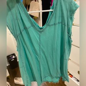 free people green shirt